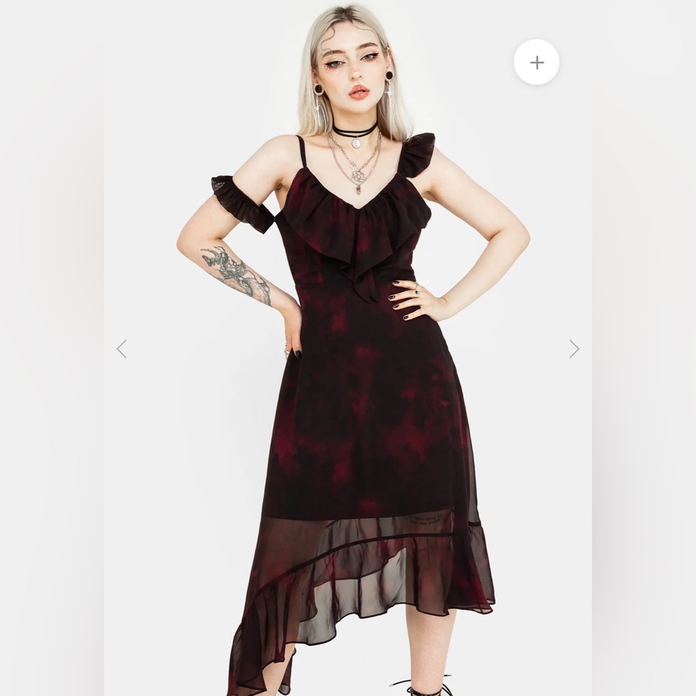 Disturbia Vesta Asymmetric Chiffon Midaxi Dress, UK 16